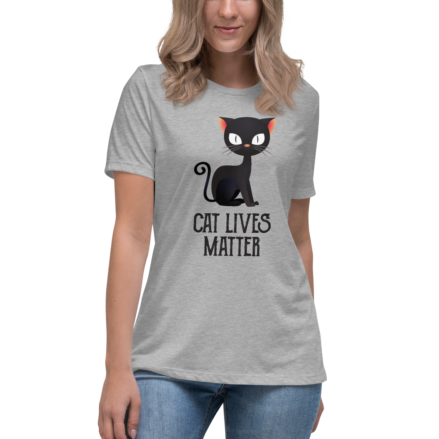 Cat Lives Matter Black Cat Women's Relaxed T-Shirt