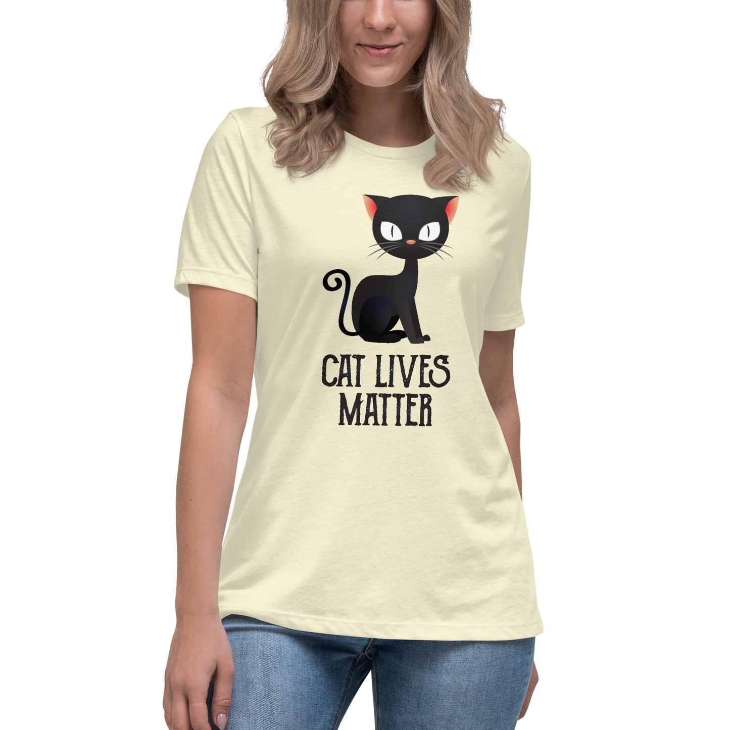 Cat Lives Matter Black Cat Women's Relaxed T-Shirt