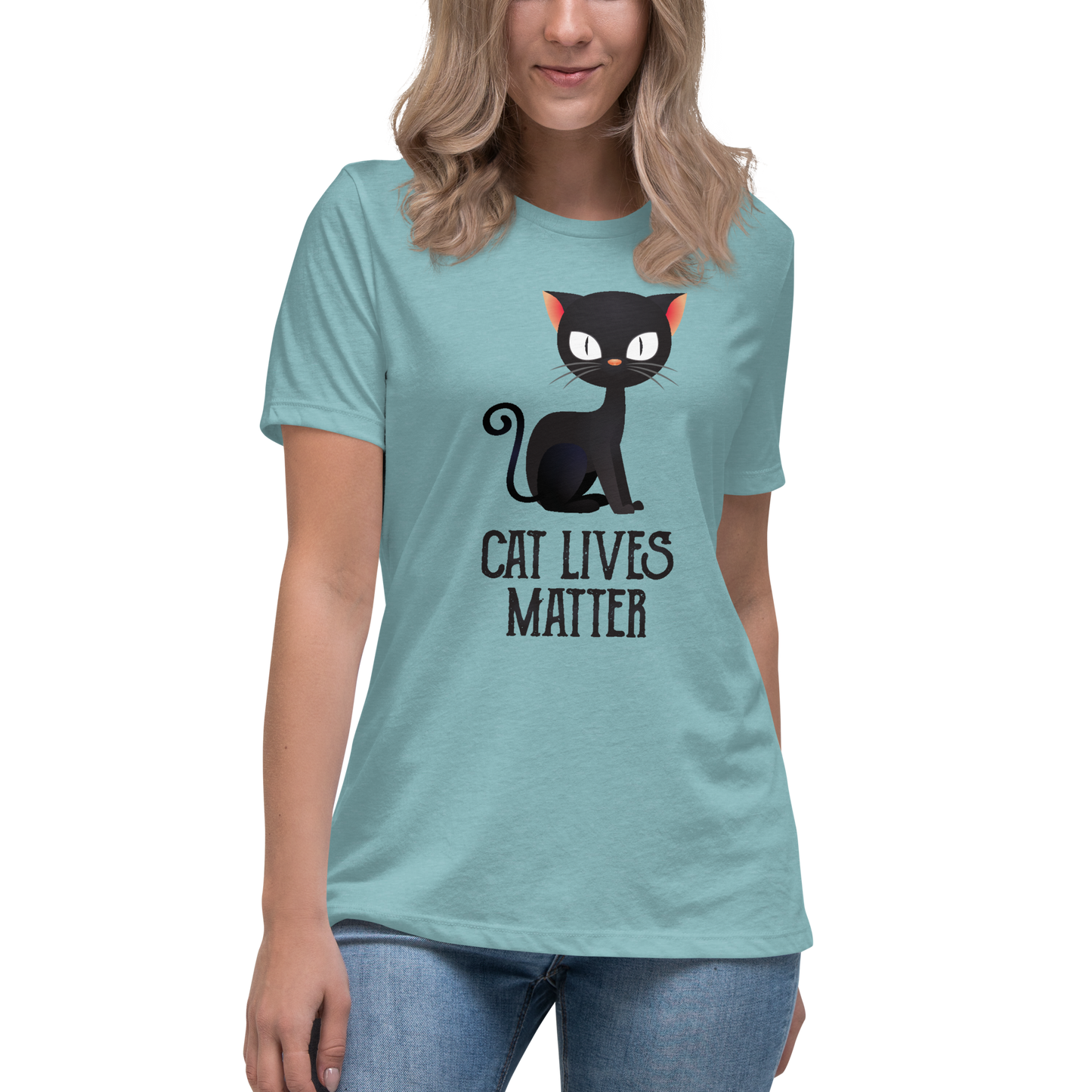 Cat Lives Matter Black Cat Women's Relaxed T-Shirt