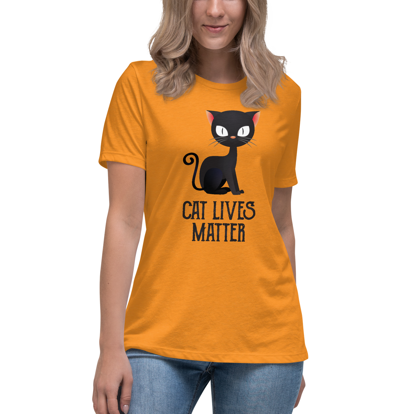 Cat Lives Matter Black Cat Women's Relaxed T-Shirt