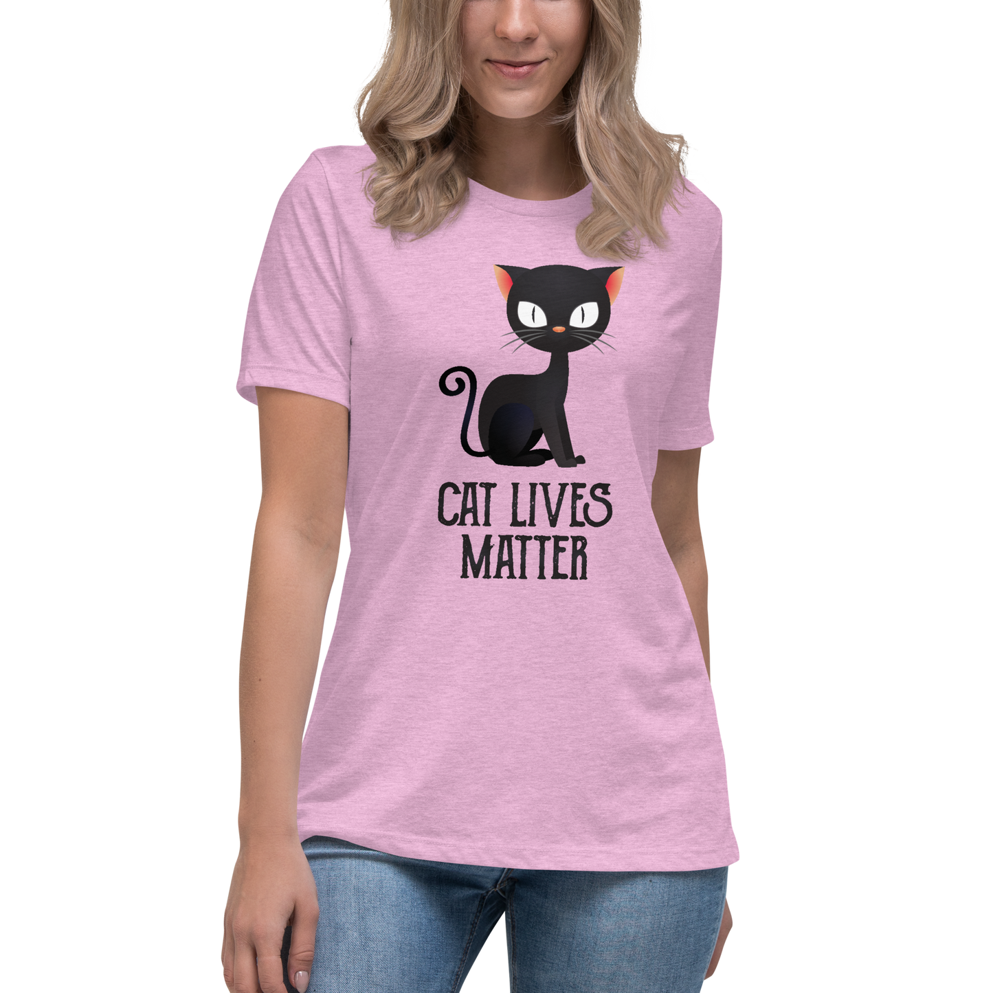 Cat Lives Matter Black Cat Women's Relaxed T-Shirt