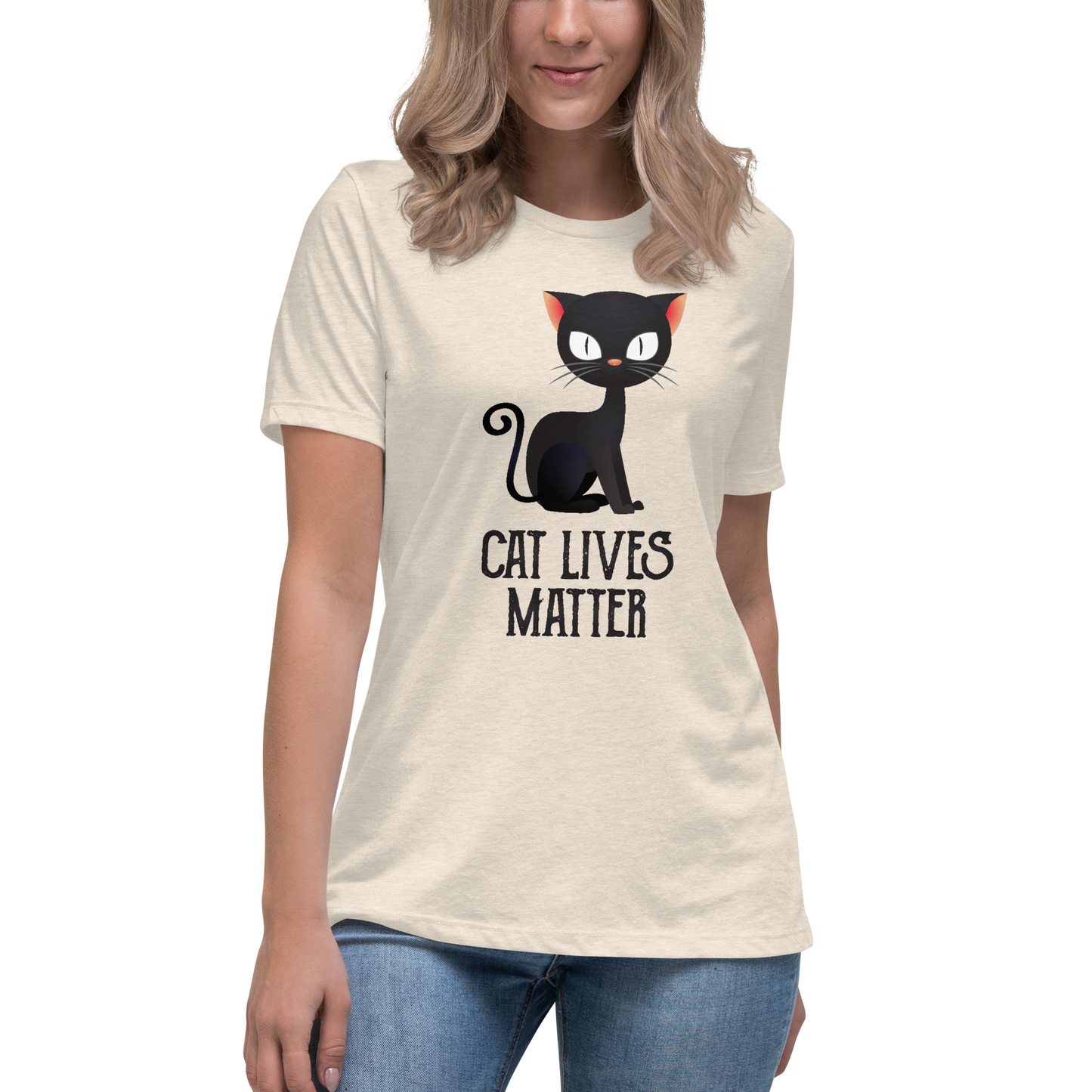 Cat Lives Matter Black Cat Women's Relaxed T-Shirt