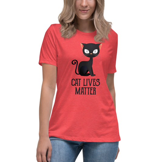 Cat Lives Matter Black Cat Women's Relaxed T-Shirt