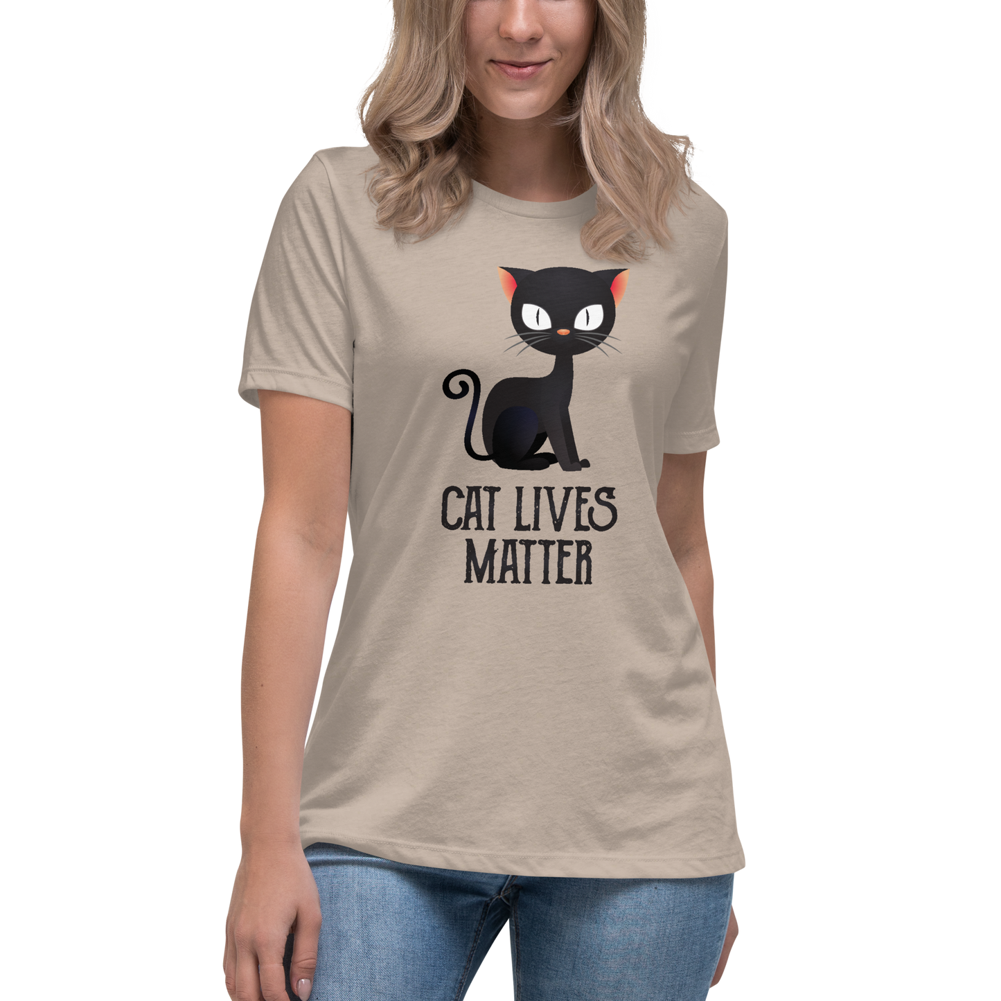Cat Lives Matter Black Cat Women's Relaxed T-Shirt