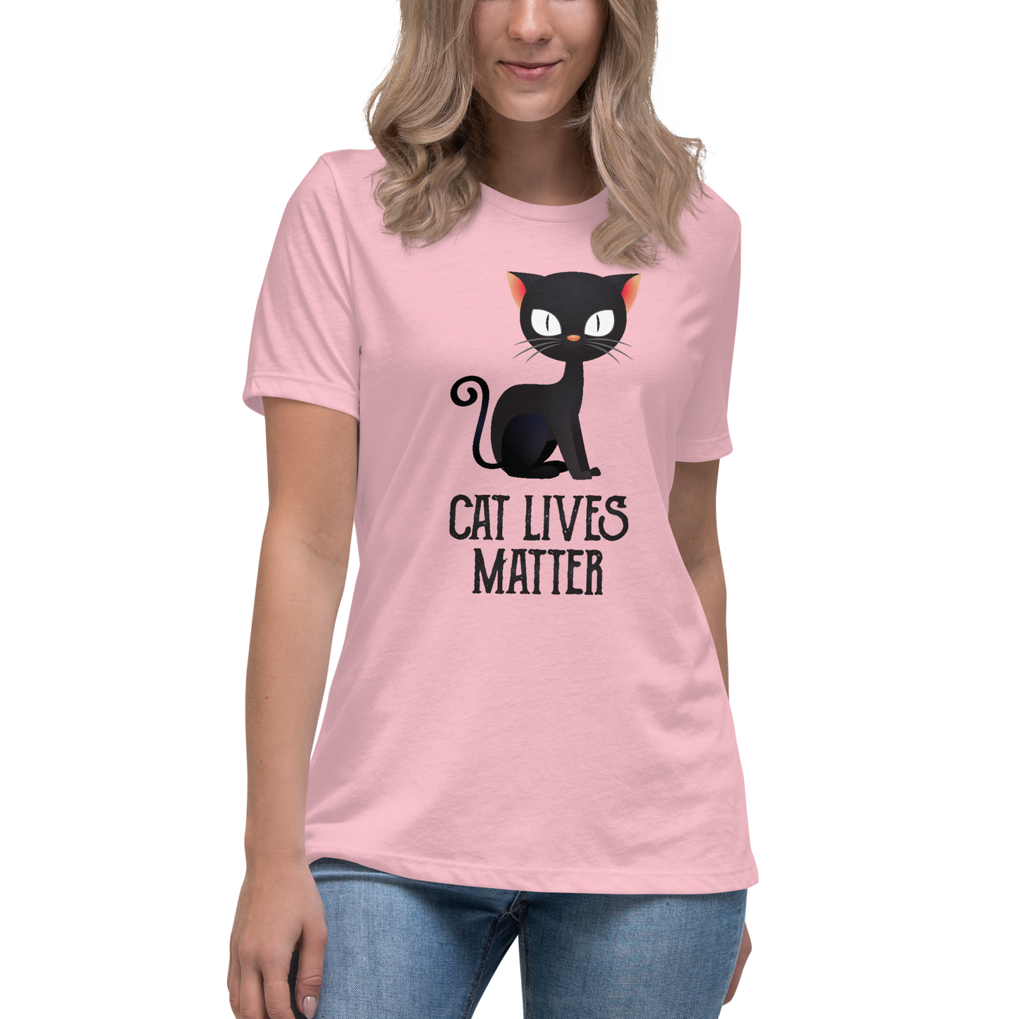Cat Lives Matter Black Cat Women's Relaxed T-Shirt